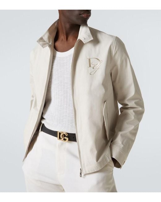 Dolce & Gabbana White Logo Embroidery Jacket for men