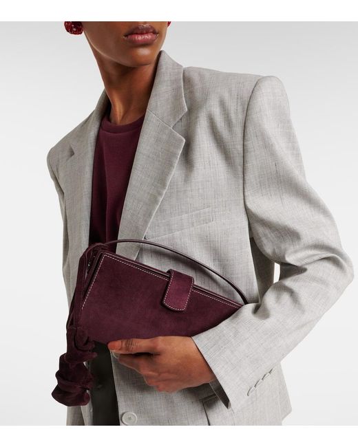 Magda Butrym Purple Apolonia Small Suede Clutch