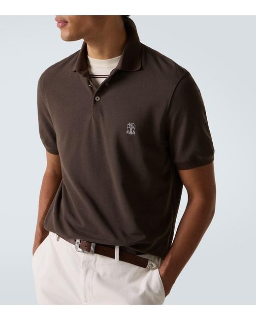 Polo di Brunello Cucinelli in Brown da Uomo