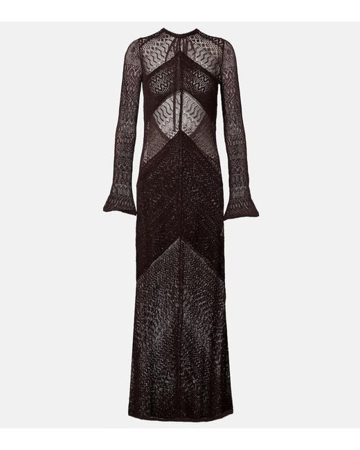 Staud Black Vera Knitted Open-Back Maxi Dress