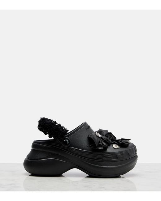 Balenciaga Black X Crocs Jibbitz Platform Mules