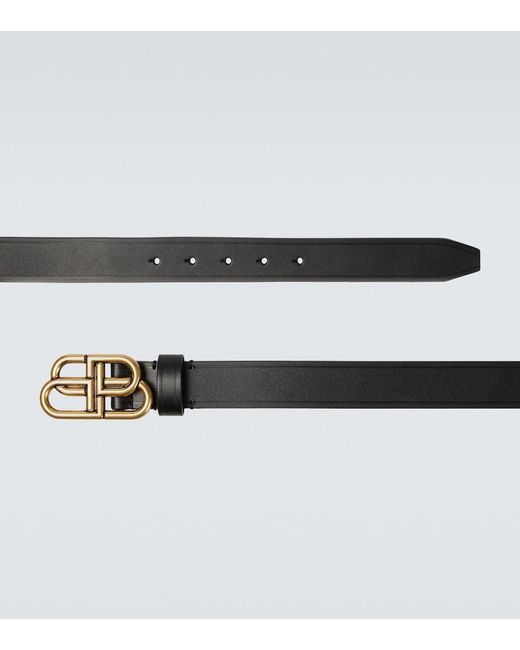 Balenciaga Black Bb Leather Belt for men