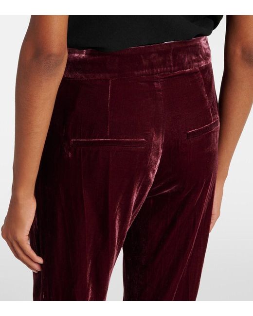 Veronica Beard Lebone High-Rise Velvet Flared Pants