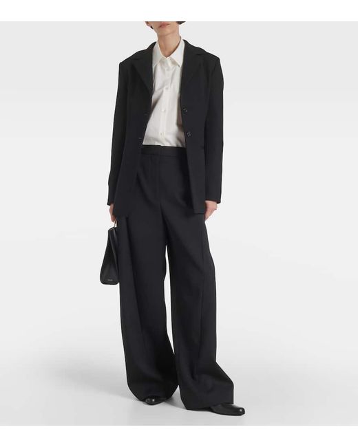 Pantalones Anchos Roysin De Lana The Row de color Black