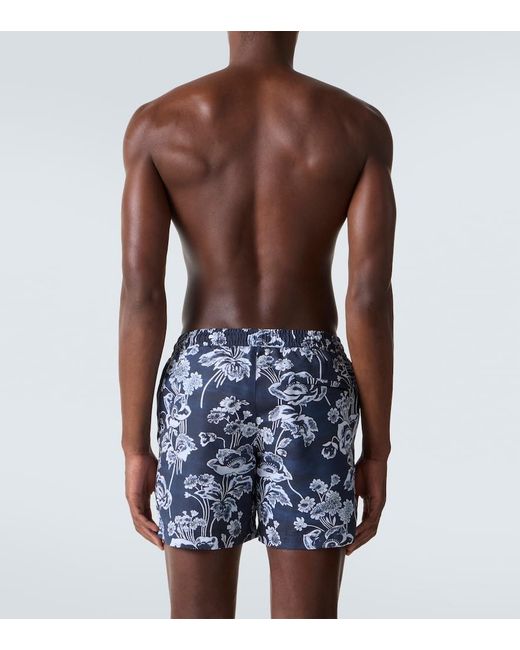 Commas Blue Printed Swim Trunks for men