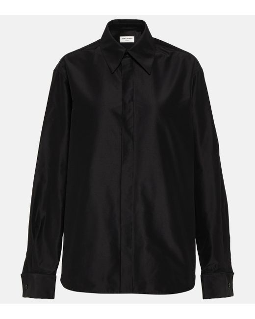 Saint Laurent Black Oversized Cotton Shirt