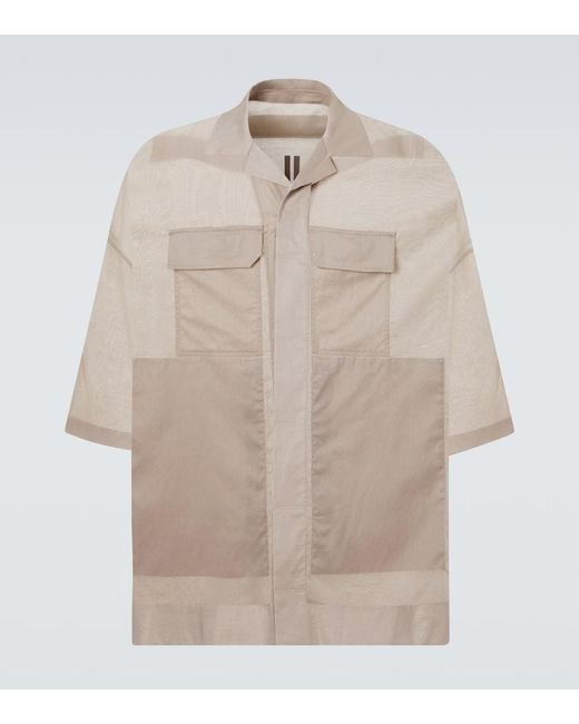 Rick Owens Natural Magnum Tommy Cotton Shirt for men