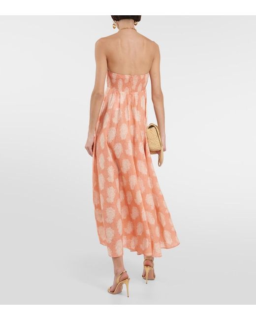 Zimmermann Orange Printed Midi Dress