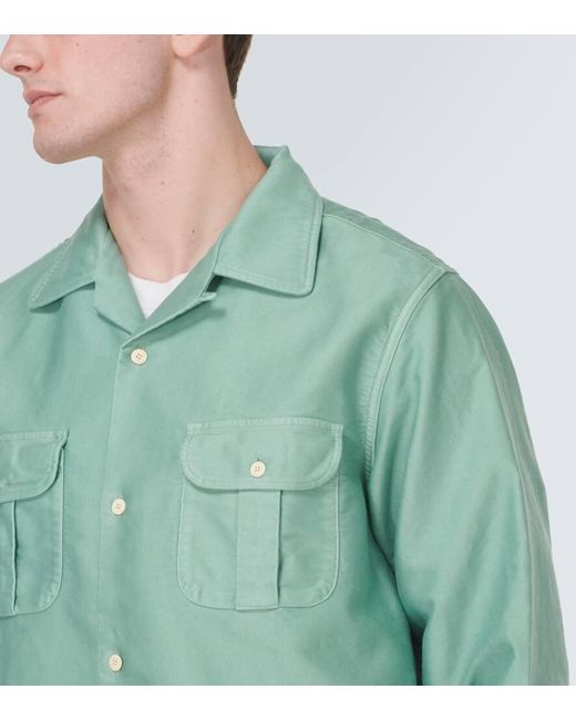 Visvim Green Keesey G.s. Cotton Moleskin Shirt for men