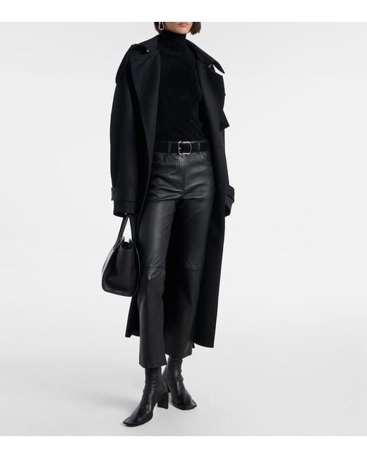 Joseph Black Duke Leather Slim Pants