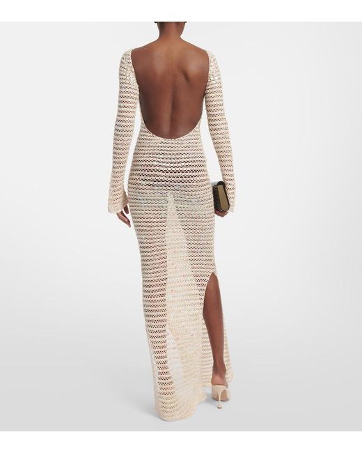 AYA MUSE White Sequined Maxi Dress
