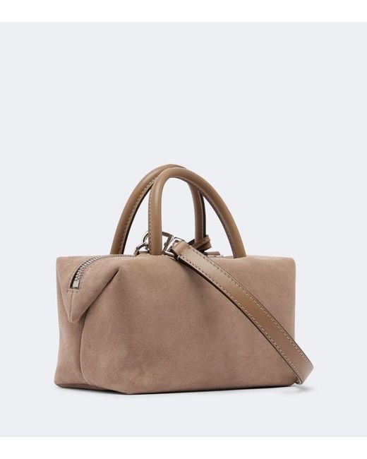 Max Mara Brown Small Suede Top-Handle Bag