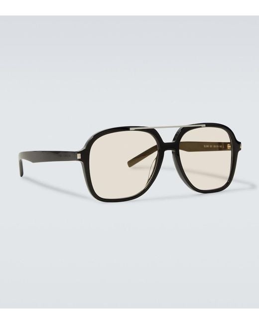 Saint Laurent Brown Sl 545 Aviator Glasses for men