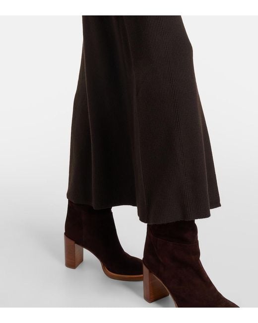Gabriela Hearst Black Imagene Rib-Knitted Wool Midi Dress