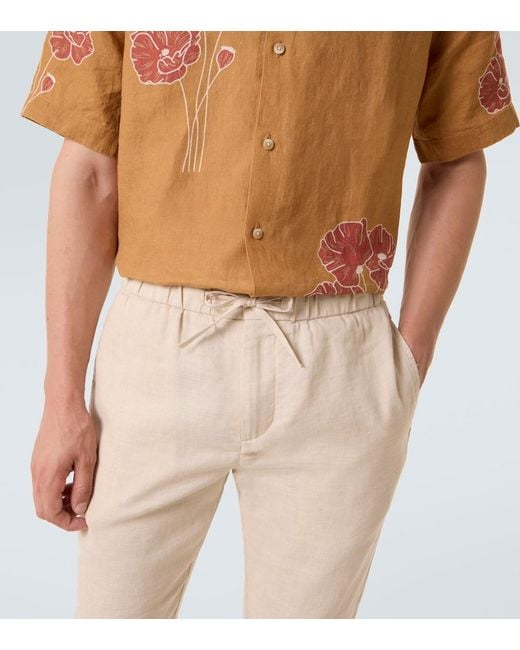 Frescobol Carioca Gerade Hose Oscar Aus Leinen Und Baumwolle in Natural für Herren