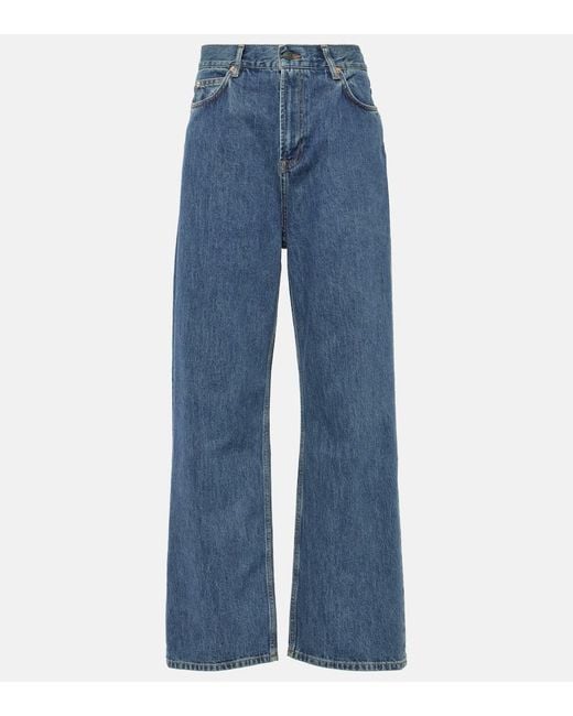 Jeans Regular A Vita Alta di Wardrobe NYC in Blue
