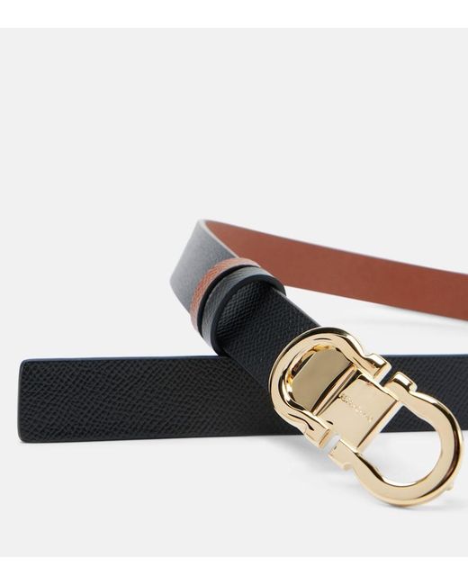 Ferragamo Brown Gancini Reversible Leather Belt