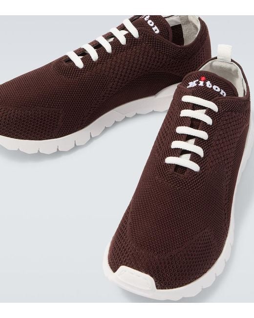 Kiton Brown Fits Knitted Sneakers for men