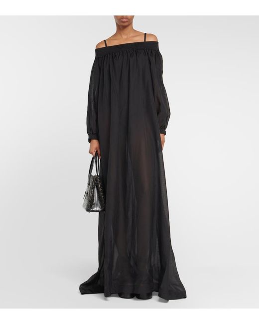 Alaïa Black Off-Shoulder Maxi Dress