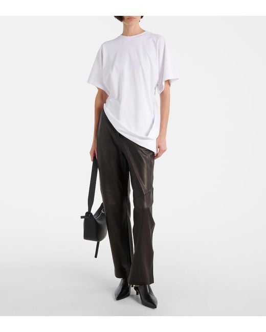 Sportmax White Keras Asymmetric Cotton-Blend T-Shirt