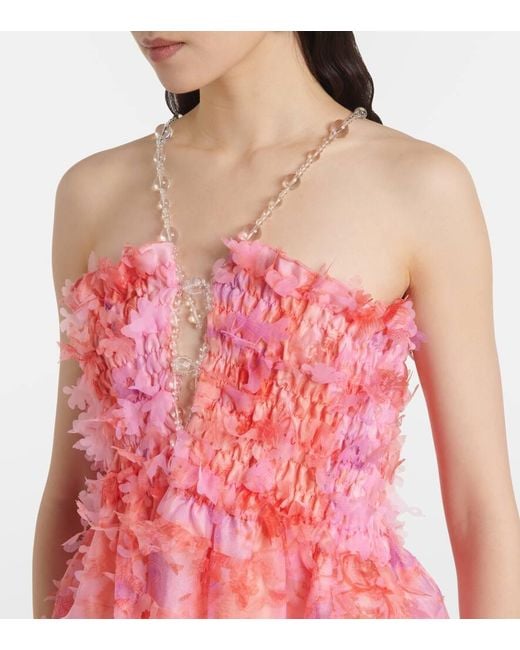 Vestido Midi De Tul Fruncido SUSAN FANG de color Pink