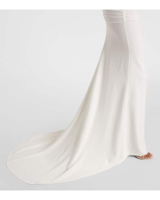Christopher Esber White Bridal Veiled Silk Tulle Gown