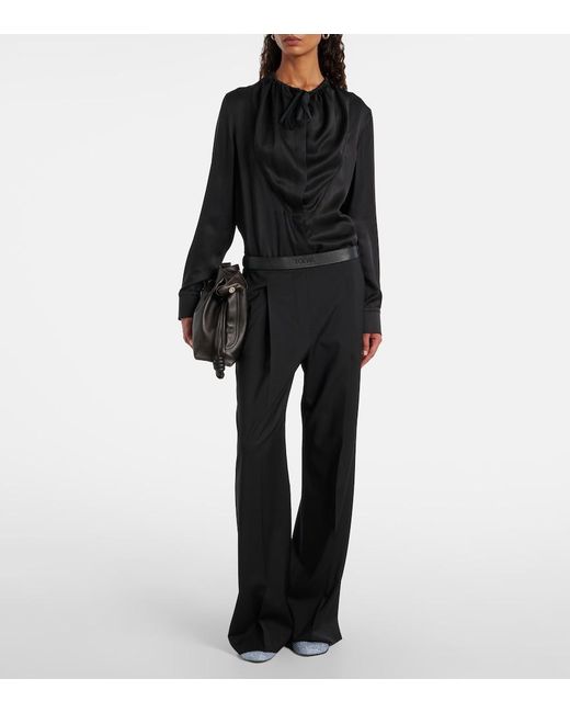 Loewe Black Flamenco Medium Leather Clutch