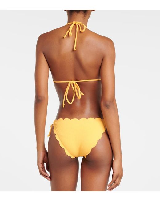 Top bikini a triangolo Broadway smerlato di Marysia Swim in Yellow