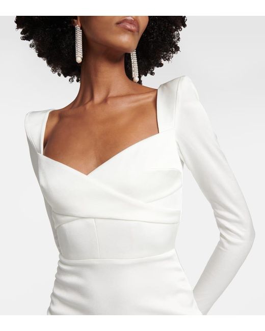 Alex Perry Satin Crepe Gown in White