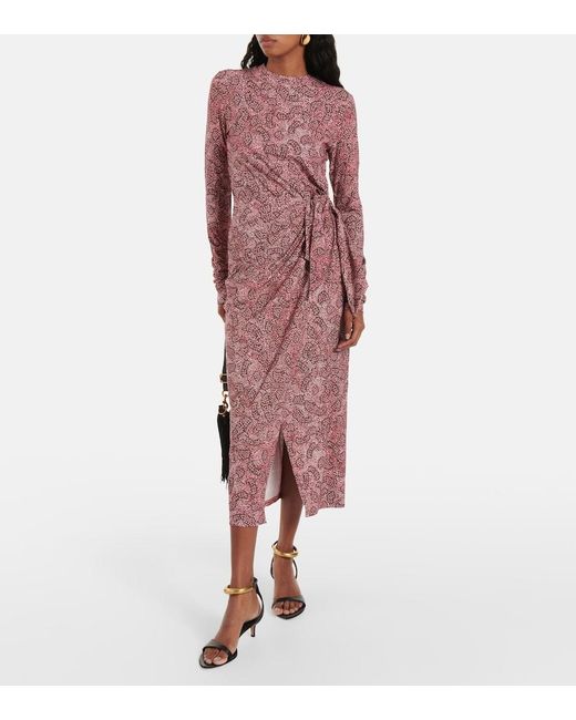 Isabel Marant Red Lisy Jersey Wrap Dress