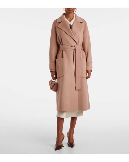 Joseph Pink Arline Wool And Cashmere Wrap Coat