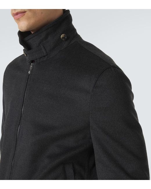 Brunello Cucinelli Black Virgin Wool Blouson Jacket for men