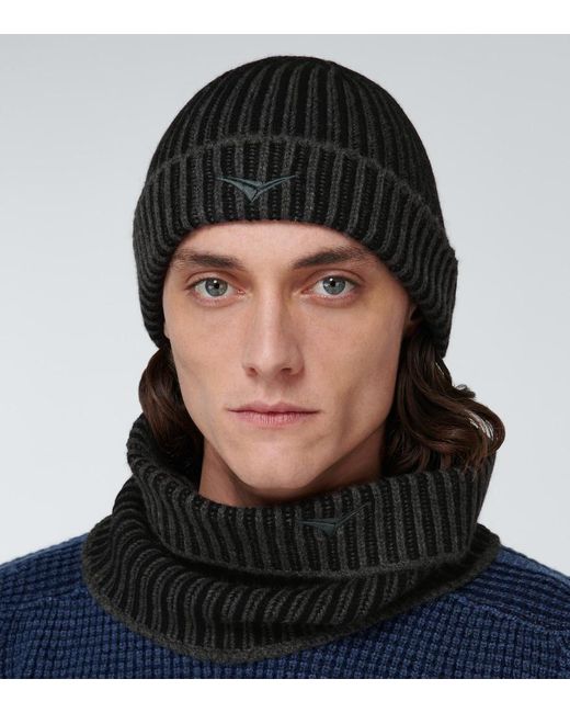 Sease Black Dinghy Cashmere Beanie for men