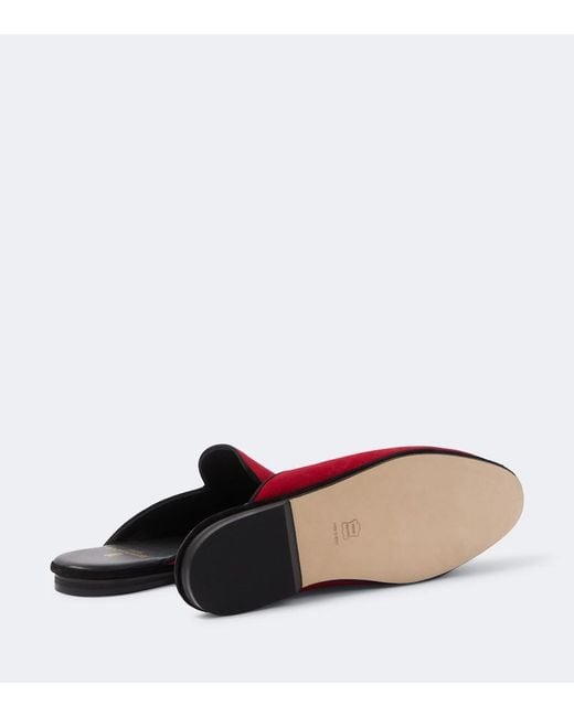 Rubinacci Red Suede Slippers for men
