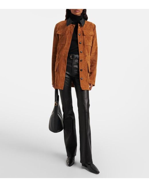 FRAME Black Reboot Leather Flared Pants
