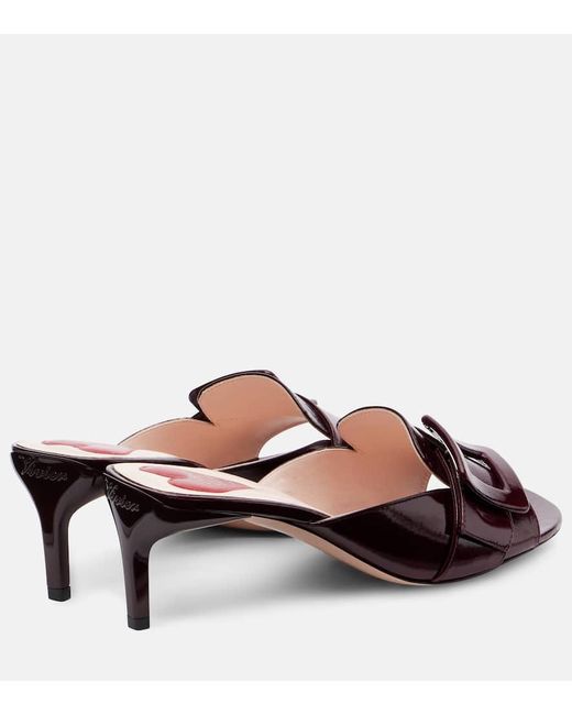 Roger Vivier Brown Viv' Canard 55 Leather Mules