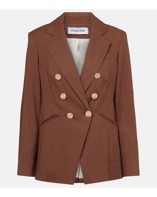 Veronica Beard Brown Elle Dickey Linen-Blend Blazer