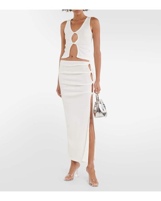 Gonna lunga in jersey con cut-out di Christopher Esber in White