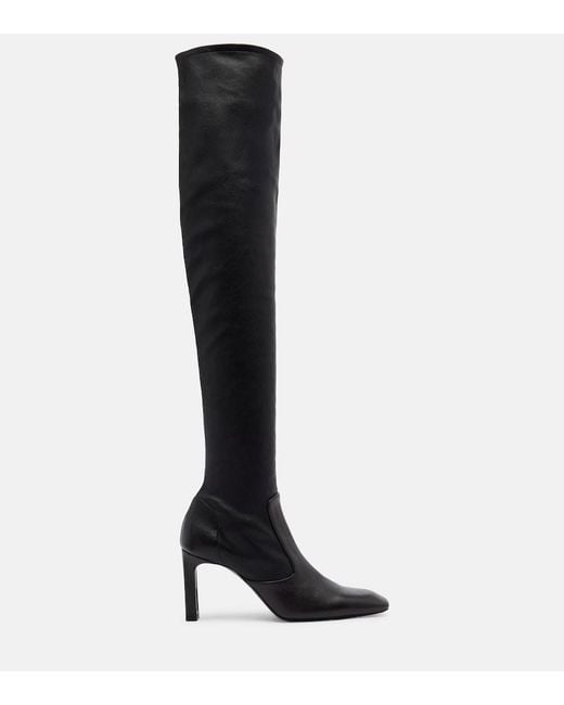 Totême Black Leather Over-The-Knee Boots