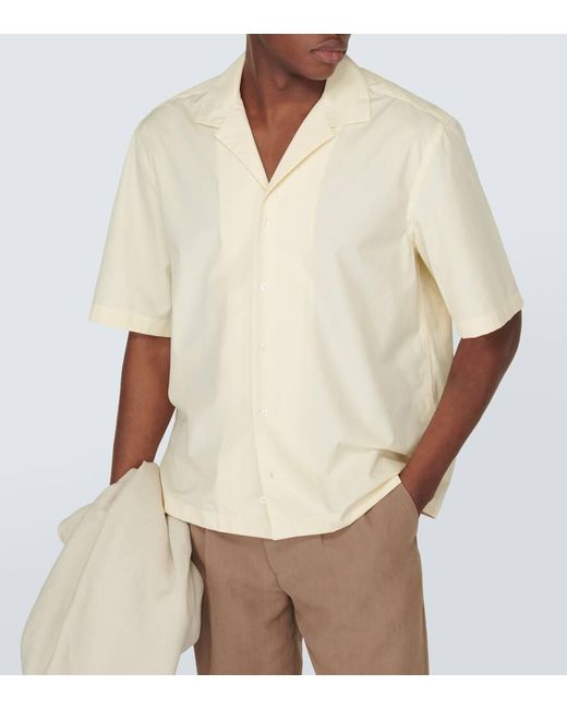 Camisa bowling de popelin de algodon Lardini de hombre de color Natural