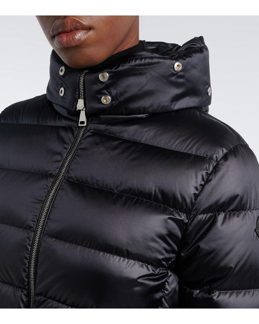 Moncler Black Cupidones Shearling-Trimmed Down Jacket