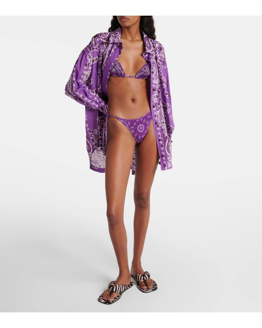 The Attico Purple Bandana Printed Bikini
