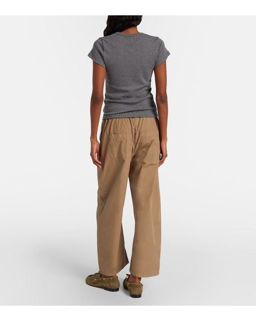 Leset Natural Kyoto Cotton Wide-Leg Pants