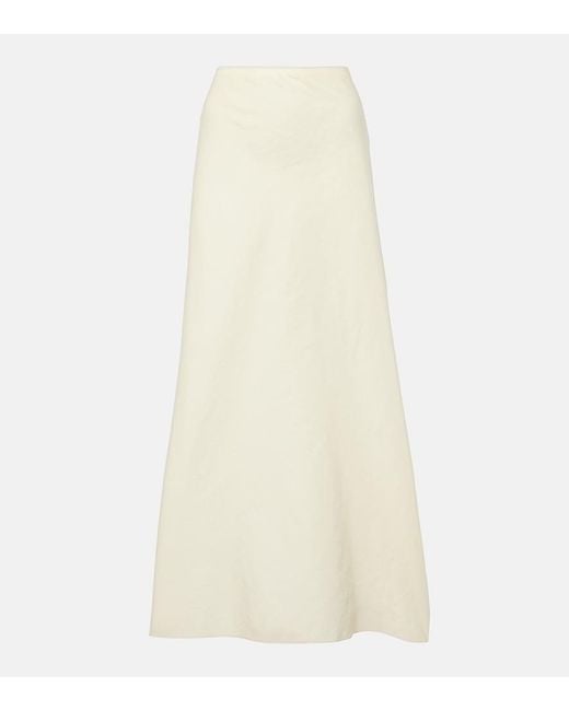 Khaite White Mauva Silk And Cotton Organza Maxi Skirt