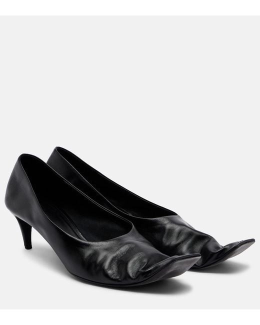 Khaite Black Marlene Leather Pumps