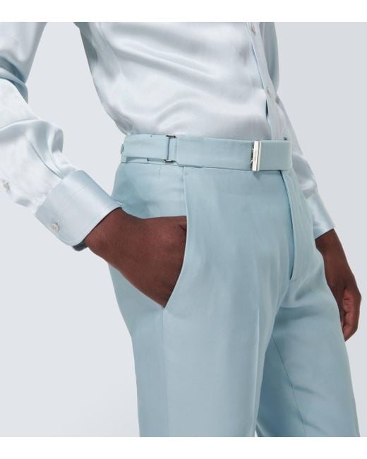 Pantalon de costume Atticus II en soie Tom Ford pour homme en coloris Blue