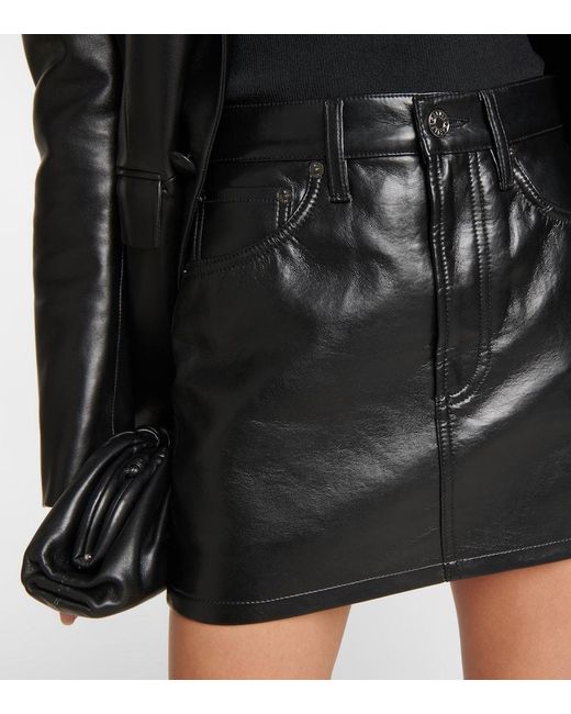 Agolde Black Minirock Aus Lederimitat