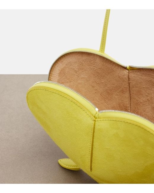 Alaïa Yellow Le Cour Leather And Suede Crossbody Bag