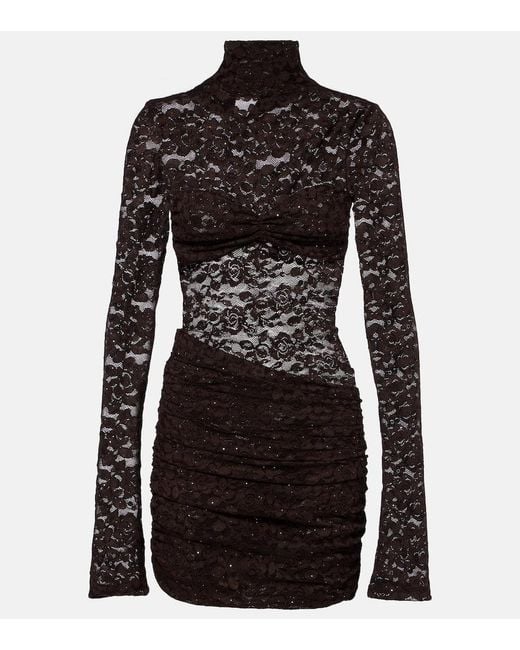 Bananhot Black Francisca Floral Lace Minidress