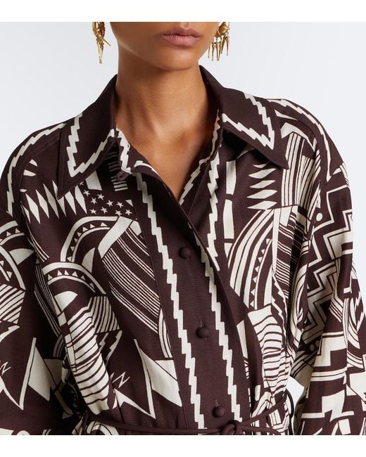 ALÉMAIS White Lori Printed Shirt Dress